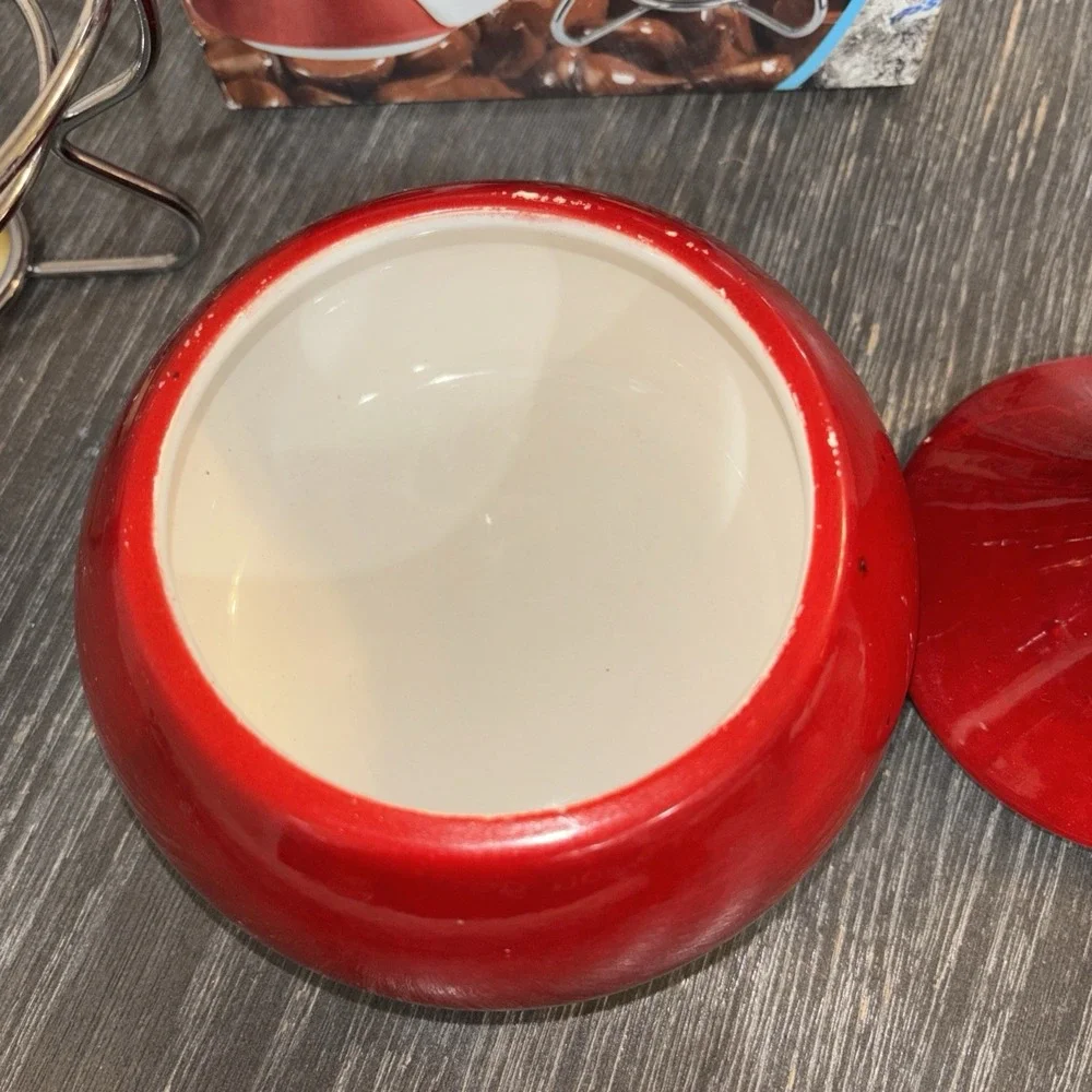 Hershey's Kisses Red Ceramic Cookie Jar 2006 THC Vintage Candy Jar Kitchen Decor